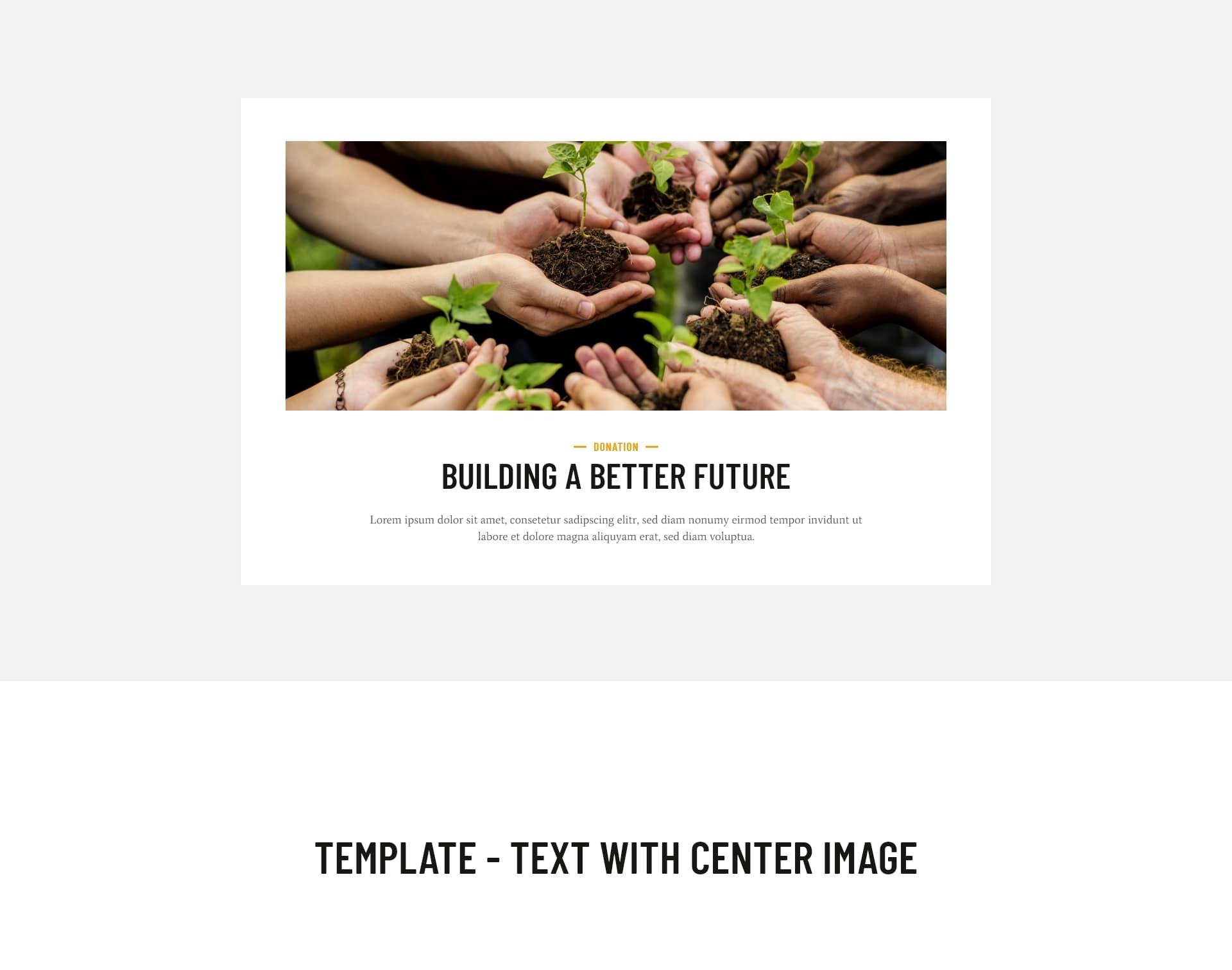 Block - text with center image