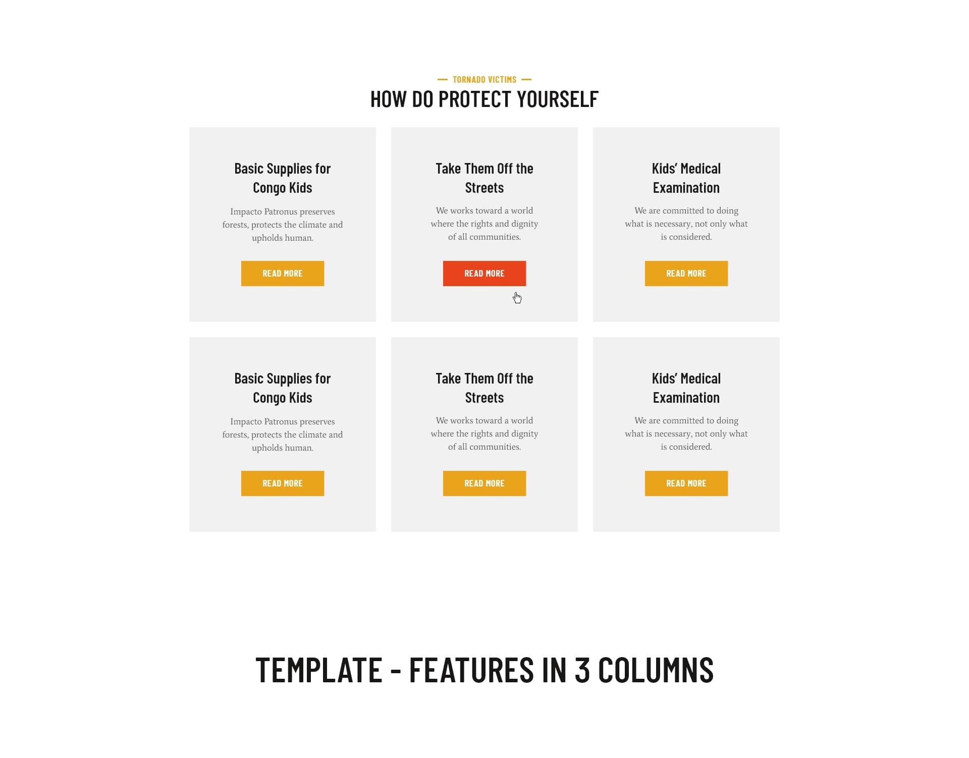 Block - features in 3 columns