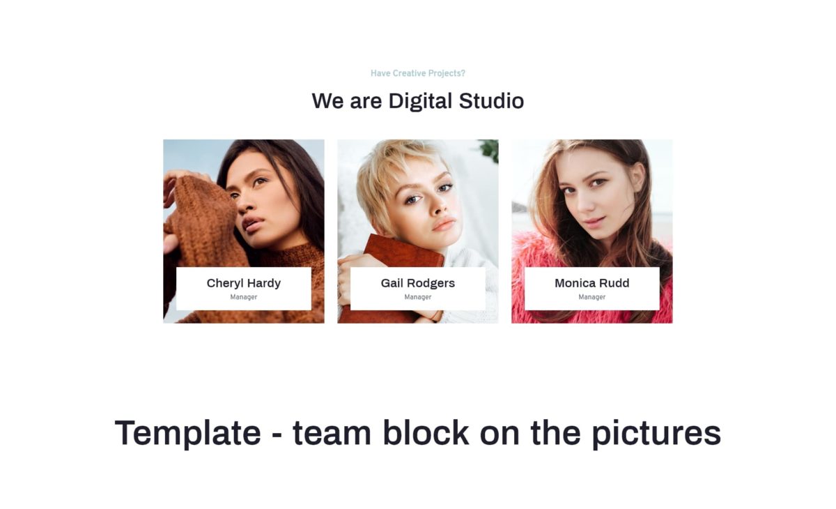 Block - team block on the pictures